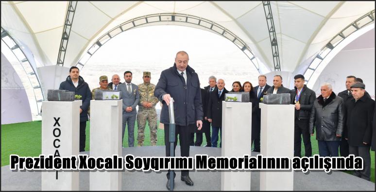 Prezident İlham Əliyev Xocalı Soyqırımı Memorialının açılışında iştirak edib