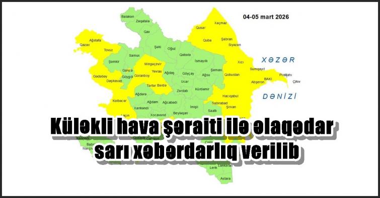 Küləkli hava şəraiti ilə əlaqədar sarı xəbərdarlıq verilib