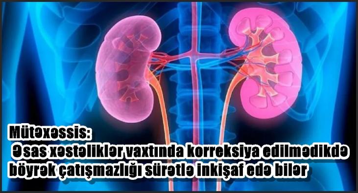 Mütəxəssis: Əsas xəstəliklər vaxtında korreksiya edilmədikdə böyrək çatışmazlığı sürətlə inkişaf edə bilər