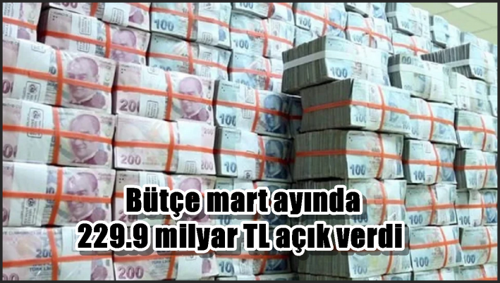 Bütçe mart ayında 229.9 milyar TL açık verdi