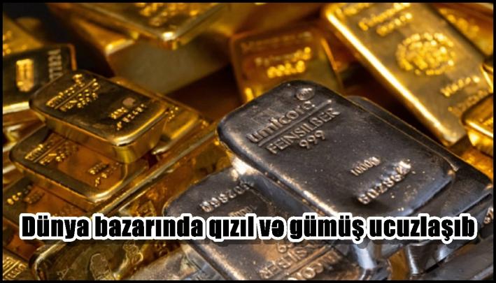 Dünya bazarında qızıl və gümüş ucuzlaşıb