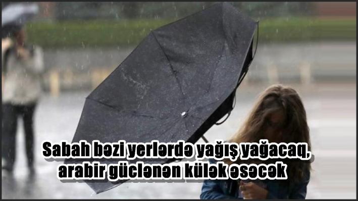 Sabah bəzi yerlərdə yağış yağacaq, arabir güclənən külək əsəcək