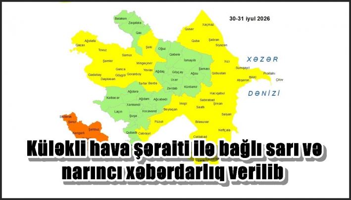 Küləkli hava şəraiti ilə bağlı sarı və narıncı xəbərdarlıq verilib*