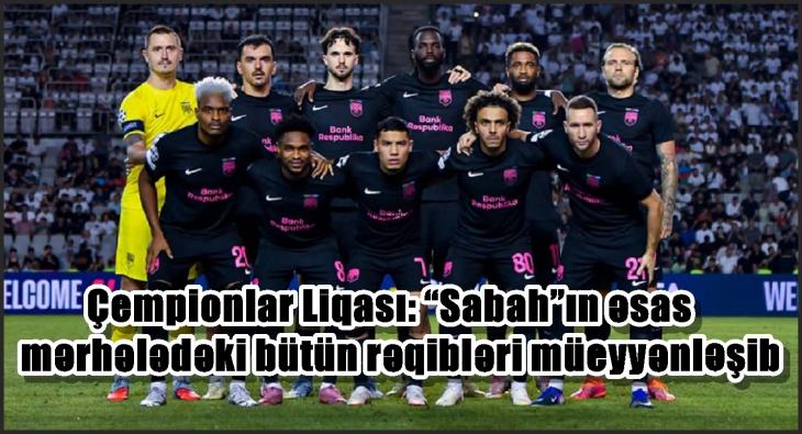 Çempionlar Liqası: “Sabah”ın əsas mərhələdəki bütün rəqibləri müəyyənləşib