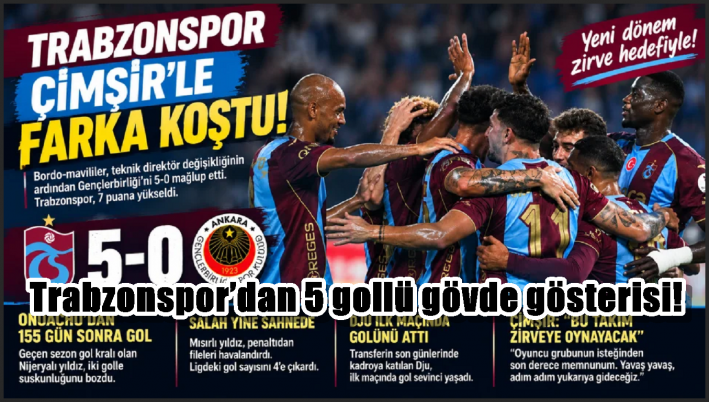 Trabzonspor’dan 5 gollü gövde gösterisi!